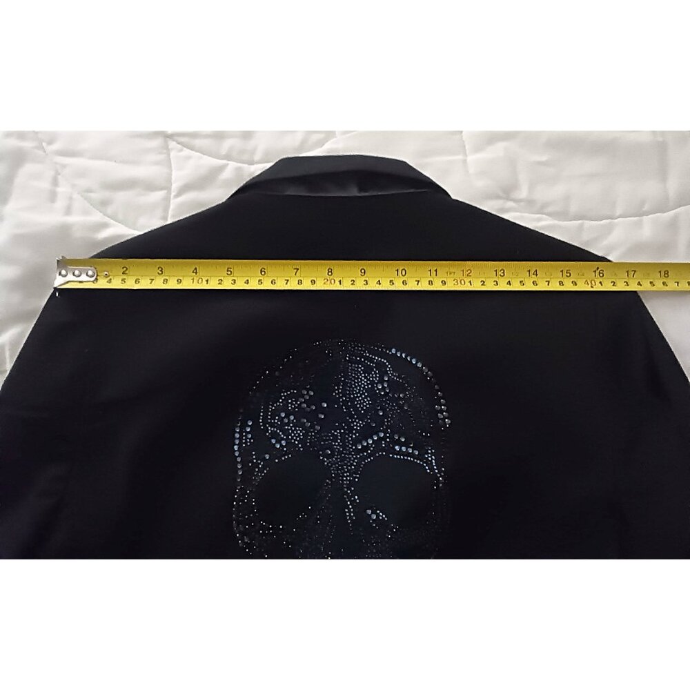 Zadig & Voltaire - Women's Encrusted Skull Blazer in Black + Blue Skull, Large - Picture 13 of 14